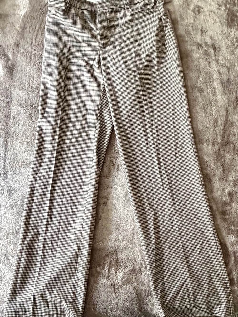 Classic Houndstooth Dress Pants in Brown and White